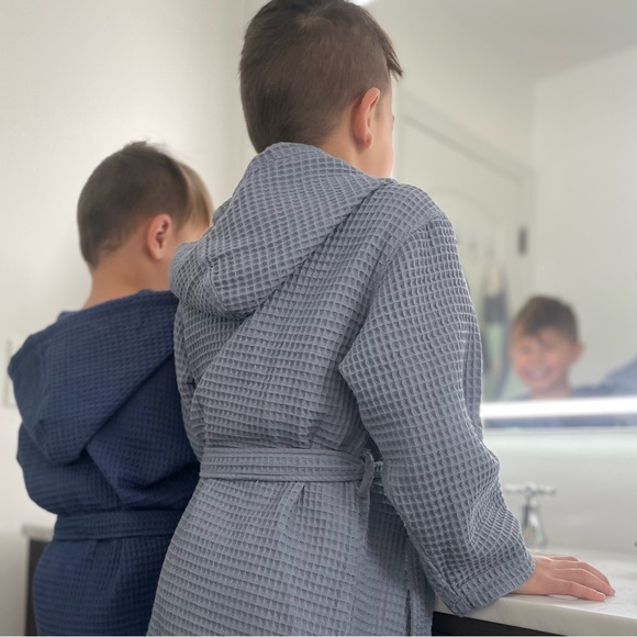 Kids Waffle Robe - Picture 2 of 5